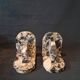 Pair of Art Deco Bookends in Black and White Breccia Marble