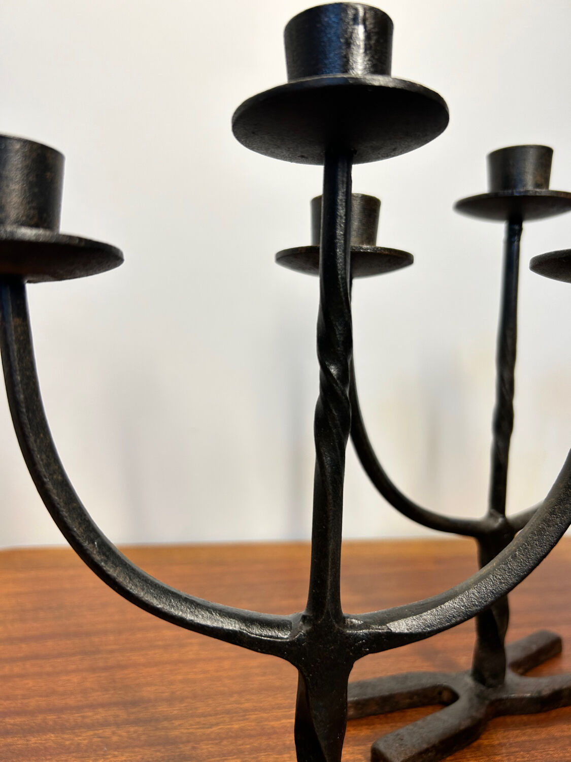 Brutalist wrought iron candlesticks from the 60s