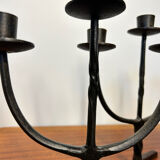 Brutalist wrought iron candlesticks from the 60s