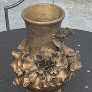Pair of slip vases, ceramic with golden patina, signed Édouard Gilles.