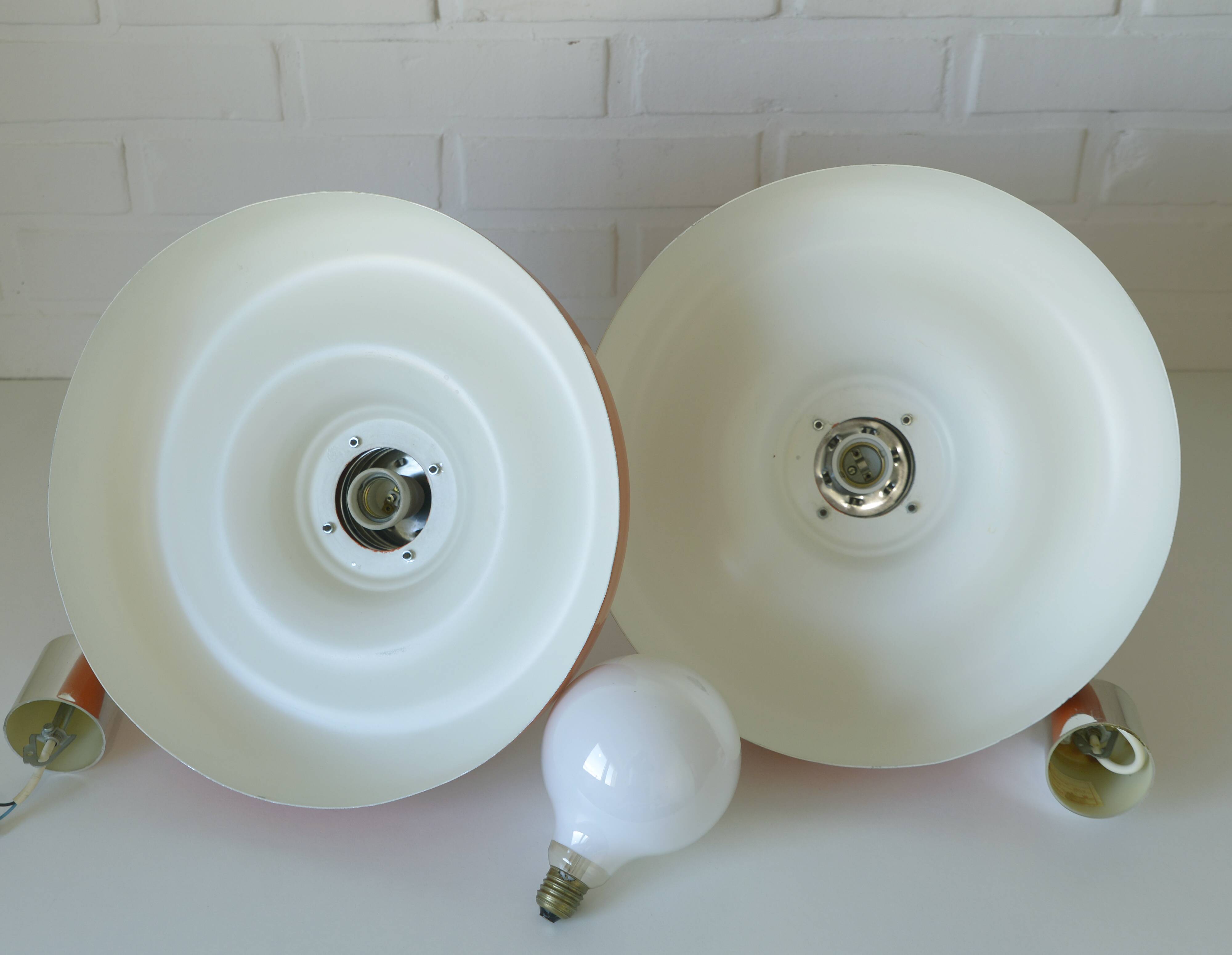 Vintage Orange Mid Century Modern Pendant Lamp Yugoslavia in the 1970's