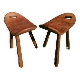 Pair of brutalist stools