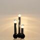 Minimalistic Chrome Targetti Sankey Table light, Italy 1970s