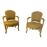 Paire de fauteuils style Louis XVI