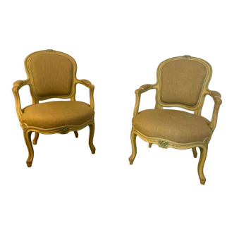 Paire de fauteuils style Louis XVI