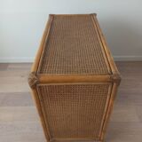 Bamboo and rattan chest of drawers, 70's