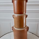 Trio de saloirs cache-pots en grès vintage
