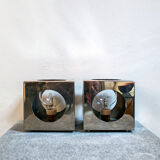 Steel Wall and table Lamp by Reggiani, Italy, 1970s