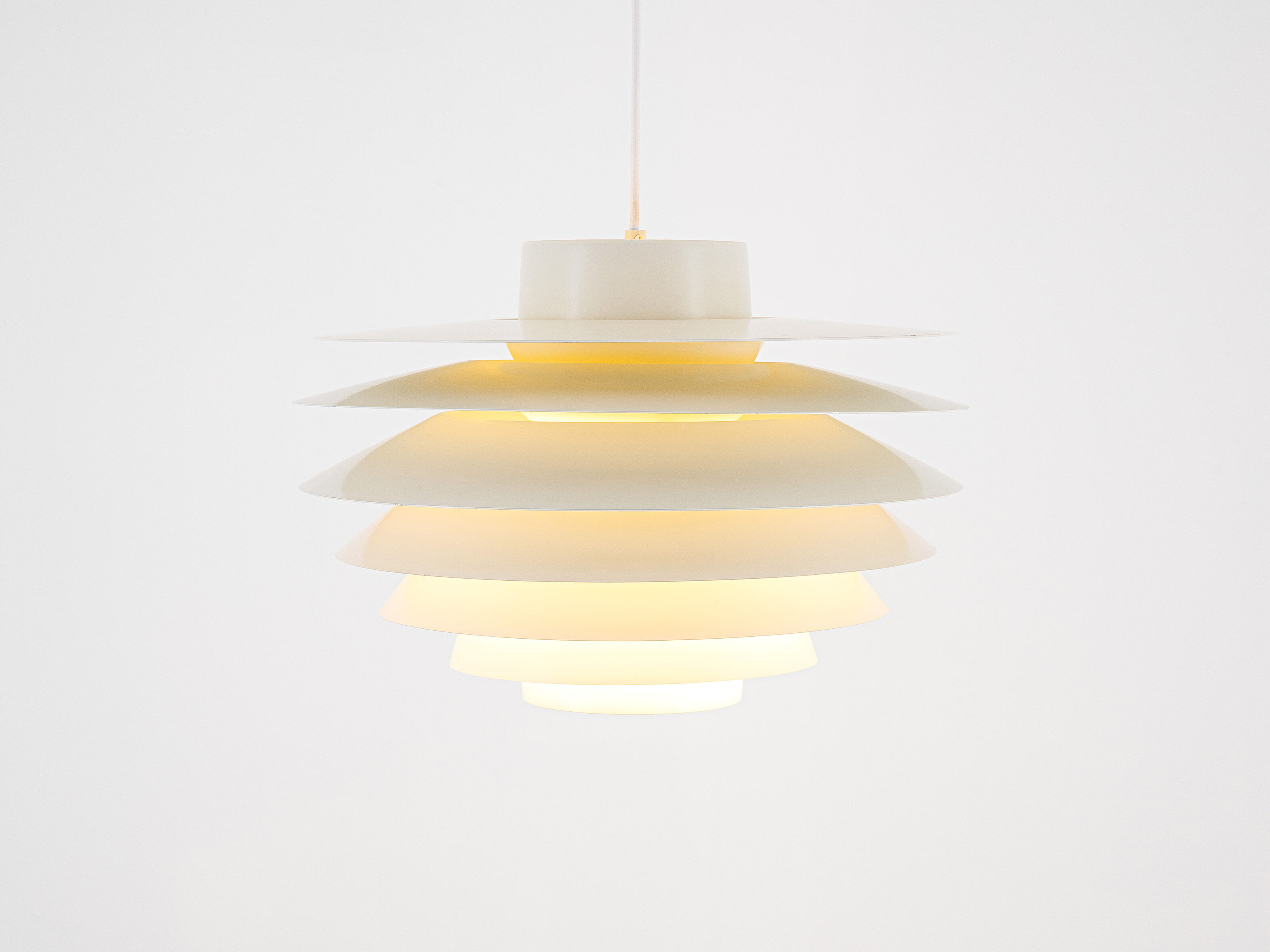 Medium white Verona lamp by Svend Middelboe for Nordisk Solar