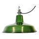 Industrial French Green Enamel Factory Lamp, 1960s
