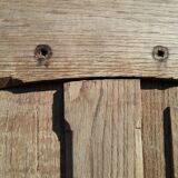 Oak door with clover-shaped oculus