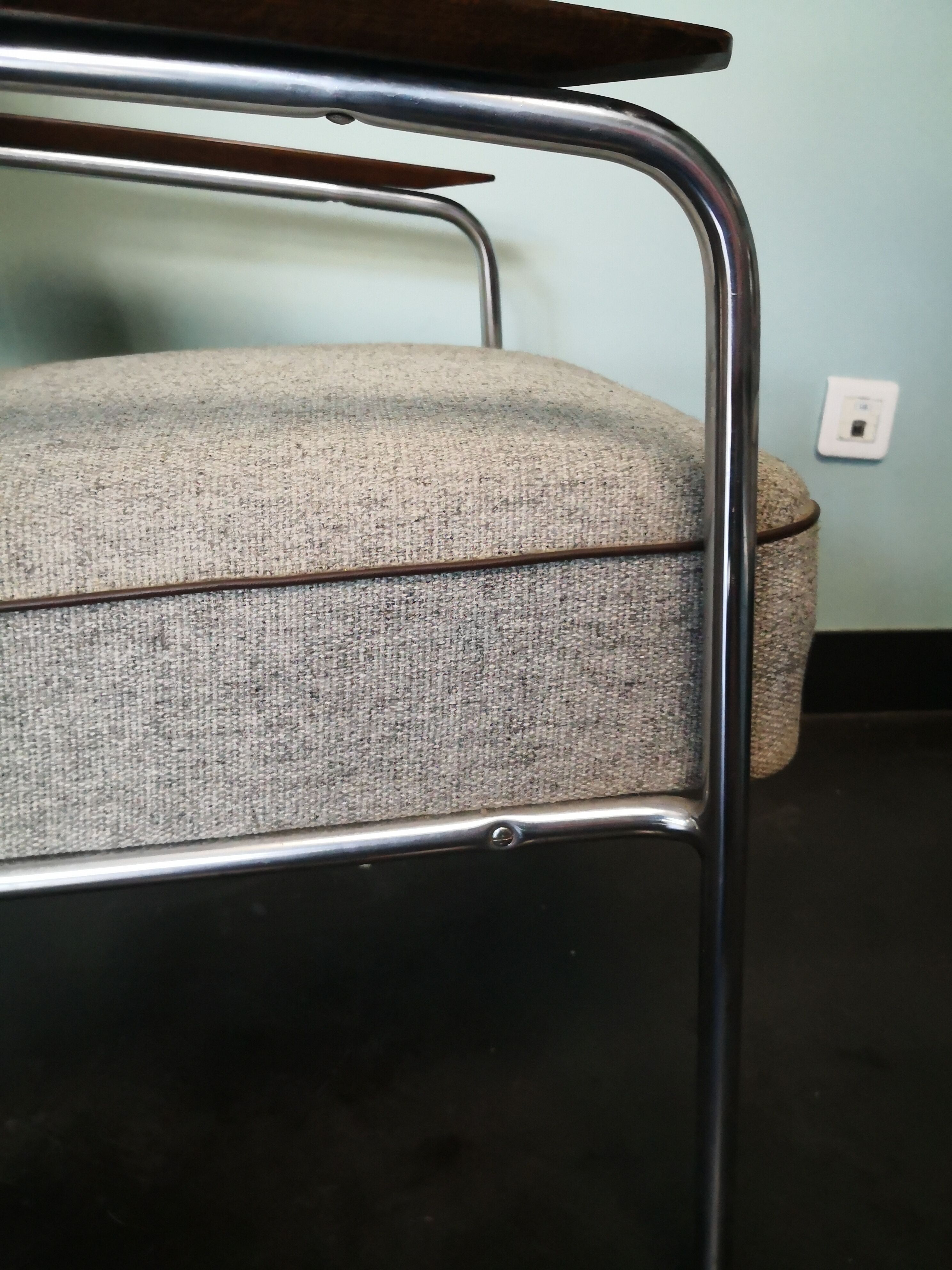 Fauteuil tchèque, 1960, métal, tissu et bois