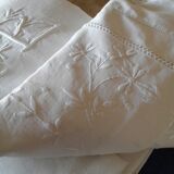Old Embroidered Cloth. CB monogram and flowers
