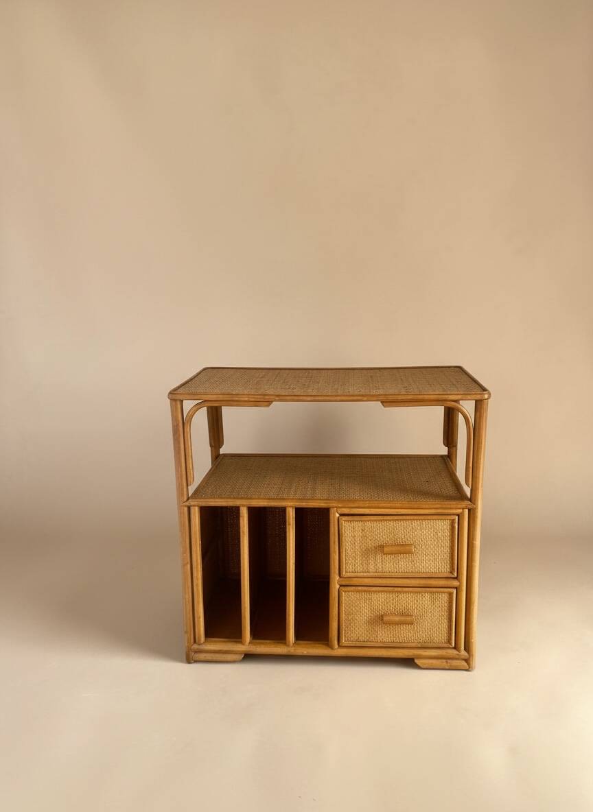 1970s rattan sideboard