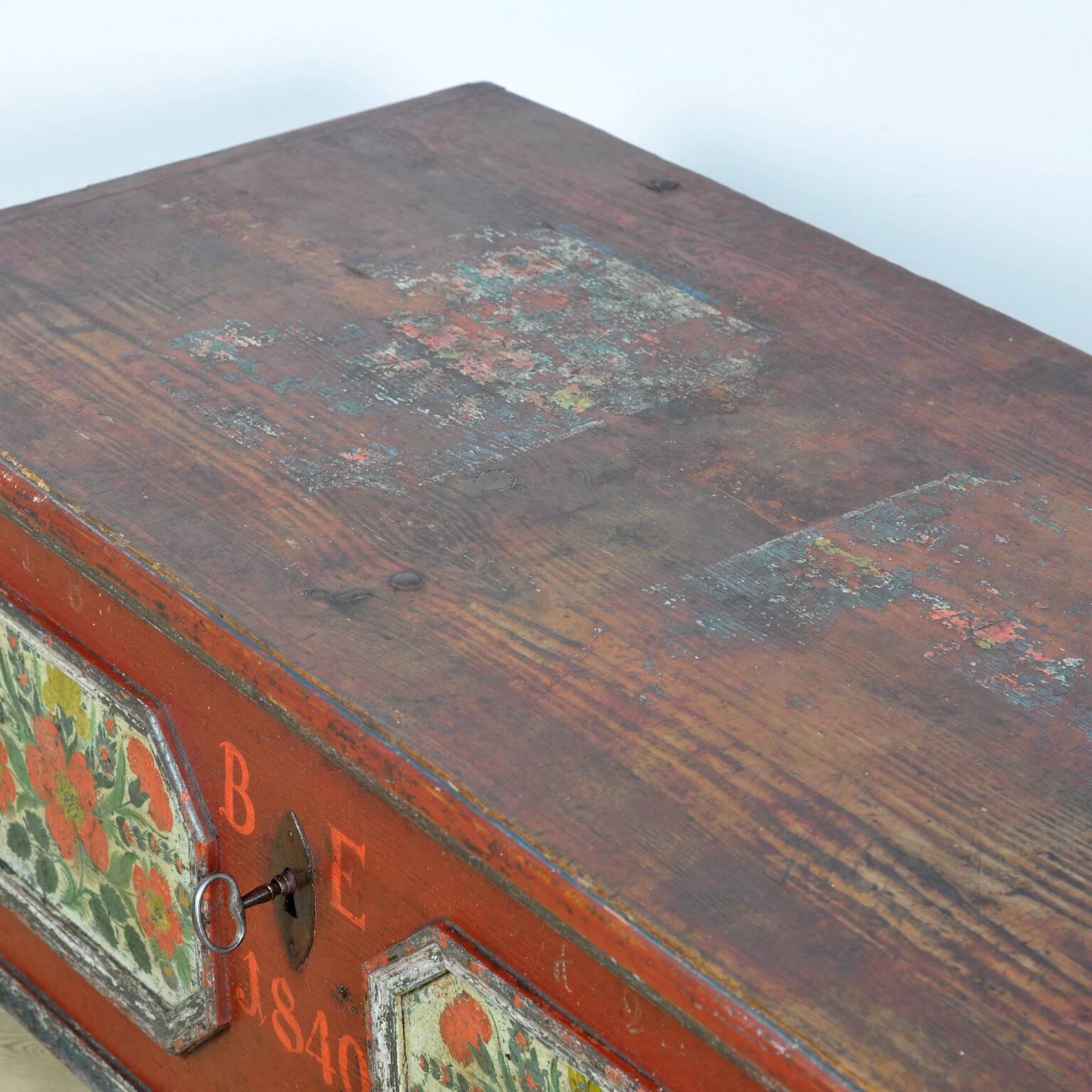 Folk art wedding chest from 1849