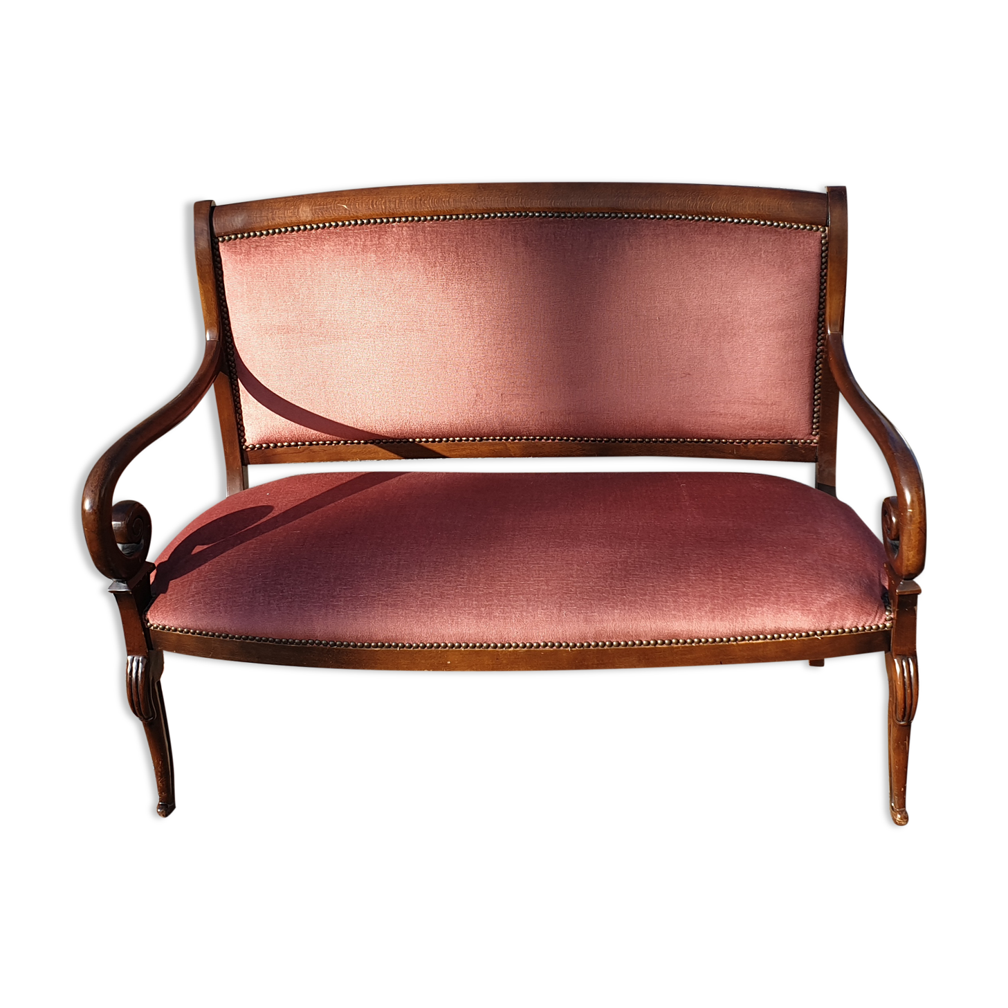 Empire style bench in walnut