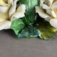 Rose porcelain barbotine candlestick - Capodimonte Italy - Ref 1378