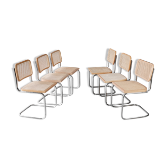 Set of 6 chairs Cesca B32 by Marcel Breuer