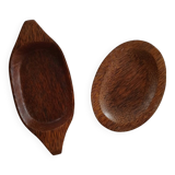 2 plats en bois de coco
