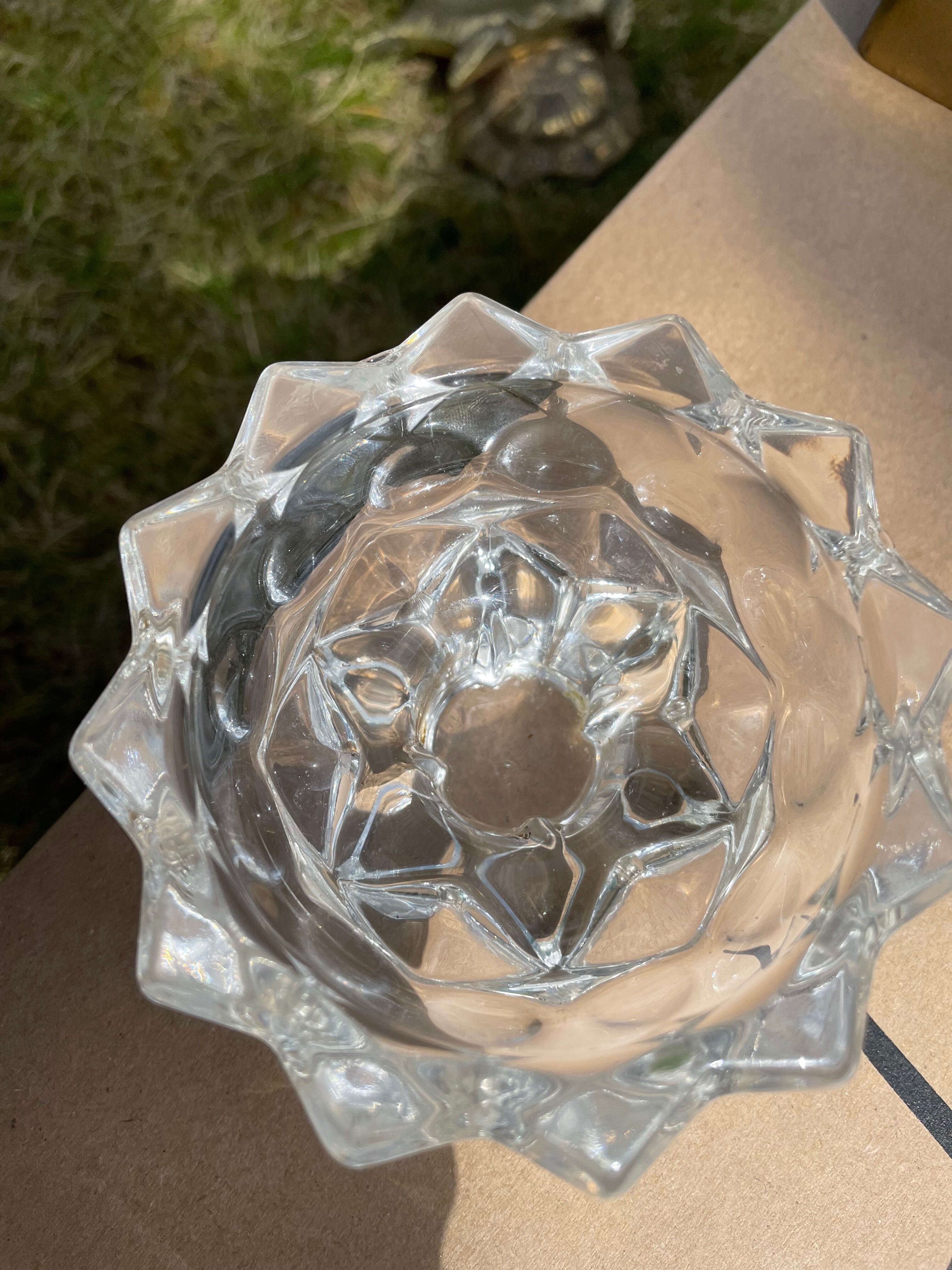 Chrsytal candle holder from reims-signed