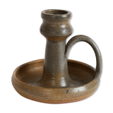 Stoneware candle holder signed