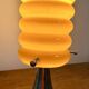 Vintage orange lamp with chrome tulip base and glass shade