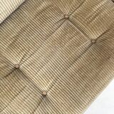 Three vintage seating elements with corduroy fabric