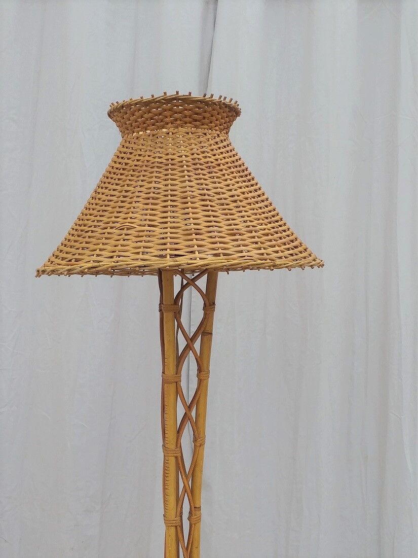 70s rattan lamppost