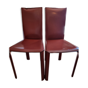 2 chaises De Couro of