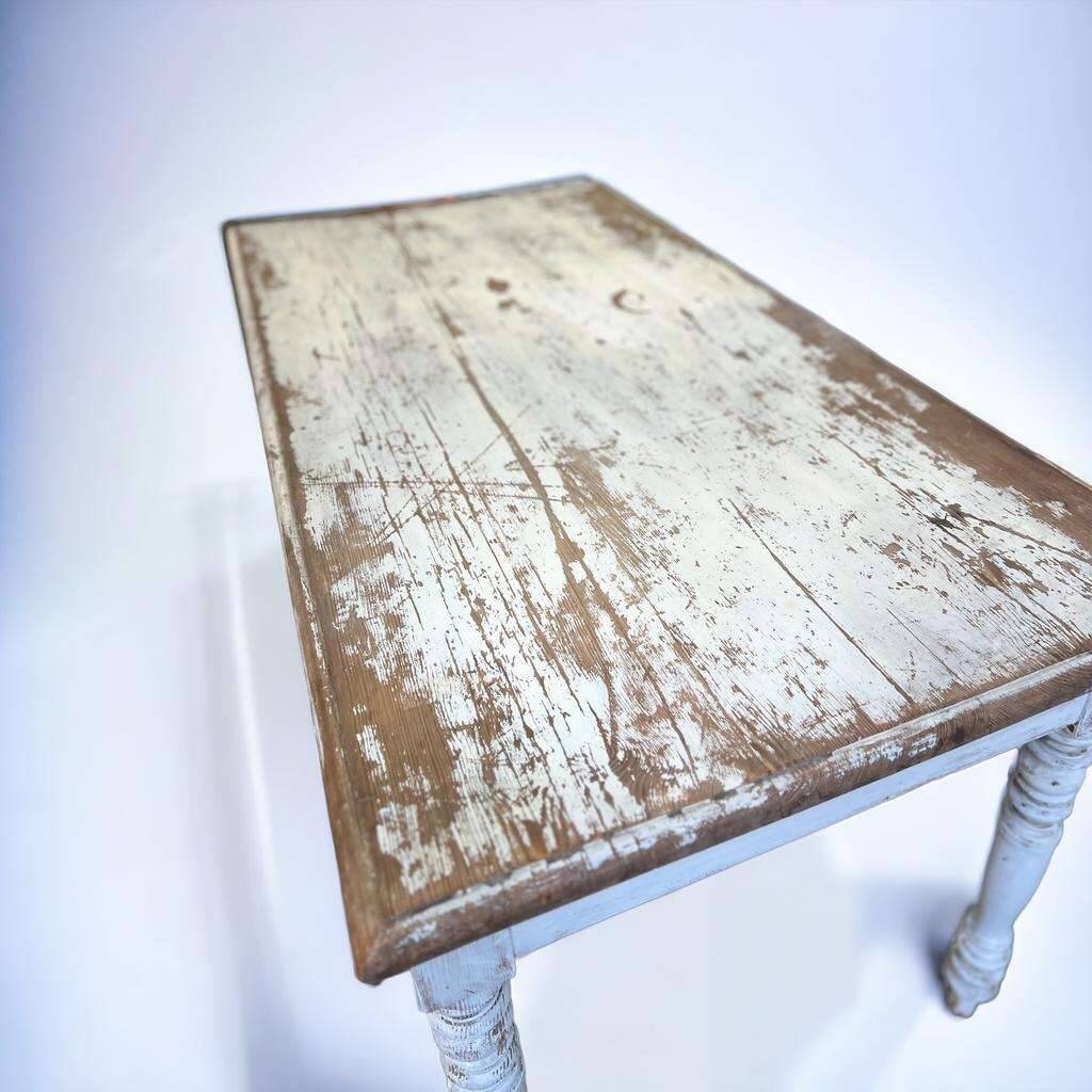 Brocante wooden farmhouse table / white / dining table