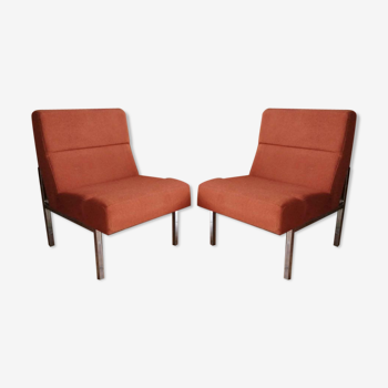 1970 Vinco orange armchairs made in France