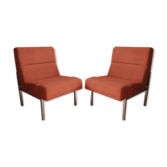 1970 Vinco orange armchairs made in France