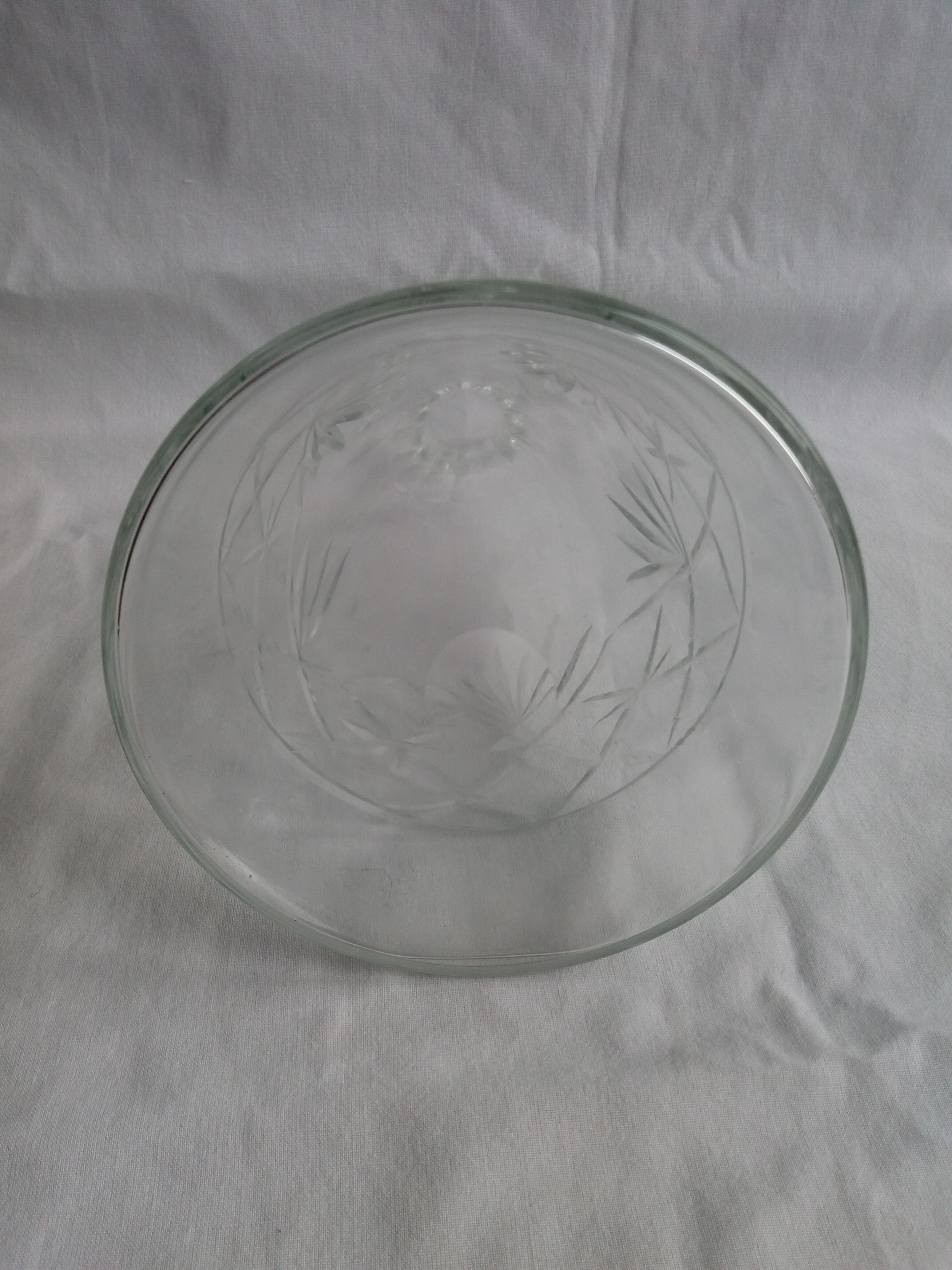 Carved blown glass decanter