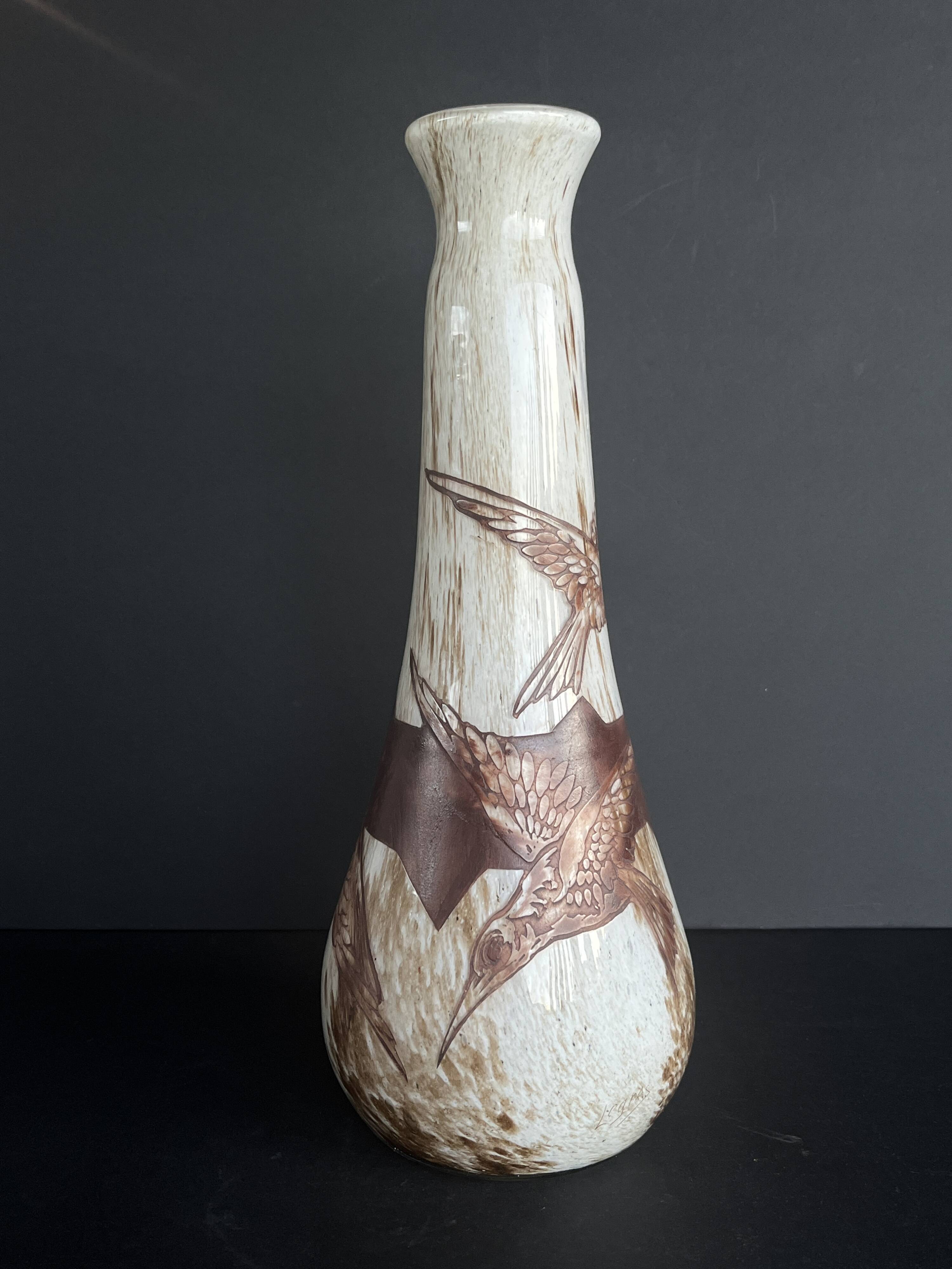 Rare large Legras vase, series 98000