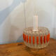 Suspension design Space age in transparent plastic and vintage orange.