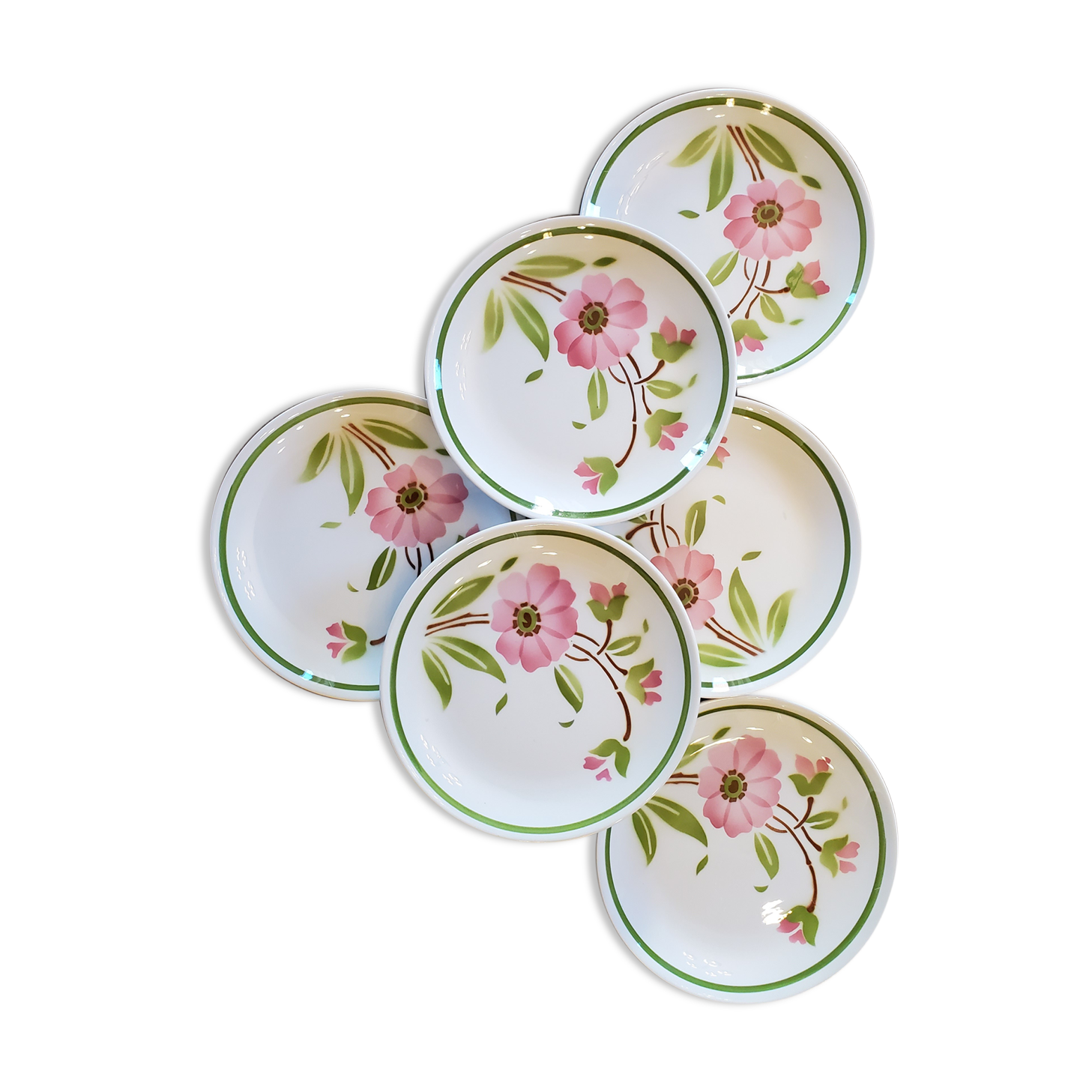 6 ceramic dessert plates