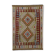 New Handmade Kilim Rug Oriental Green Beige Area Rug- 80x119cm