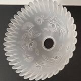 White frosted glass lampshade with flower patterns