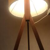 Scandinavian tripod floor lamp with 60s lampshade