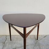 Scandinavian teak tripod coffee table 1960s