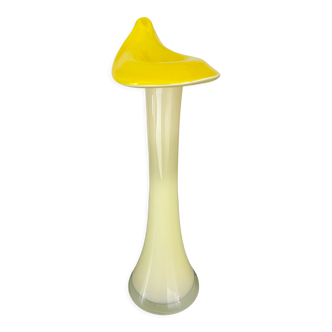Vase soliflore yellow glass shape arum