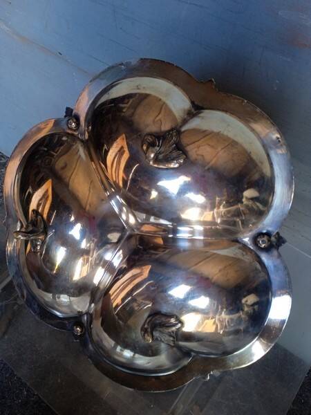 St Louis XV silver metal servant display - 2 hallmarks