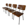 Set of 4 teak and steel dining chairs by Tjerk Reijenga for Pilastro 1950s