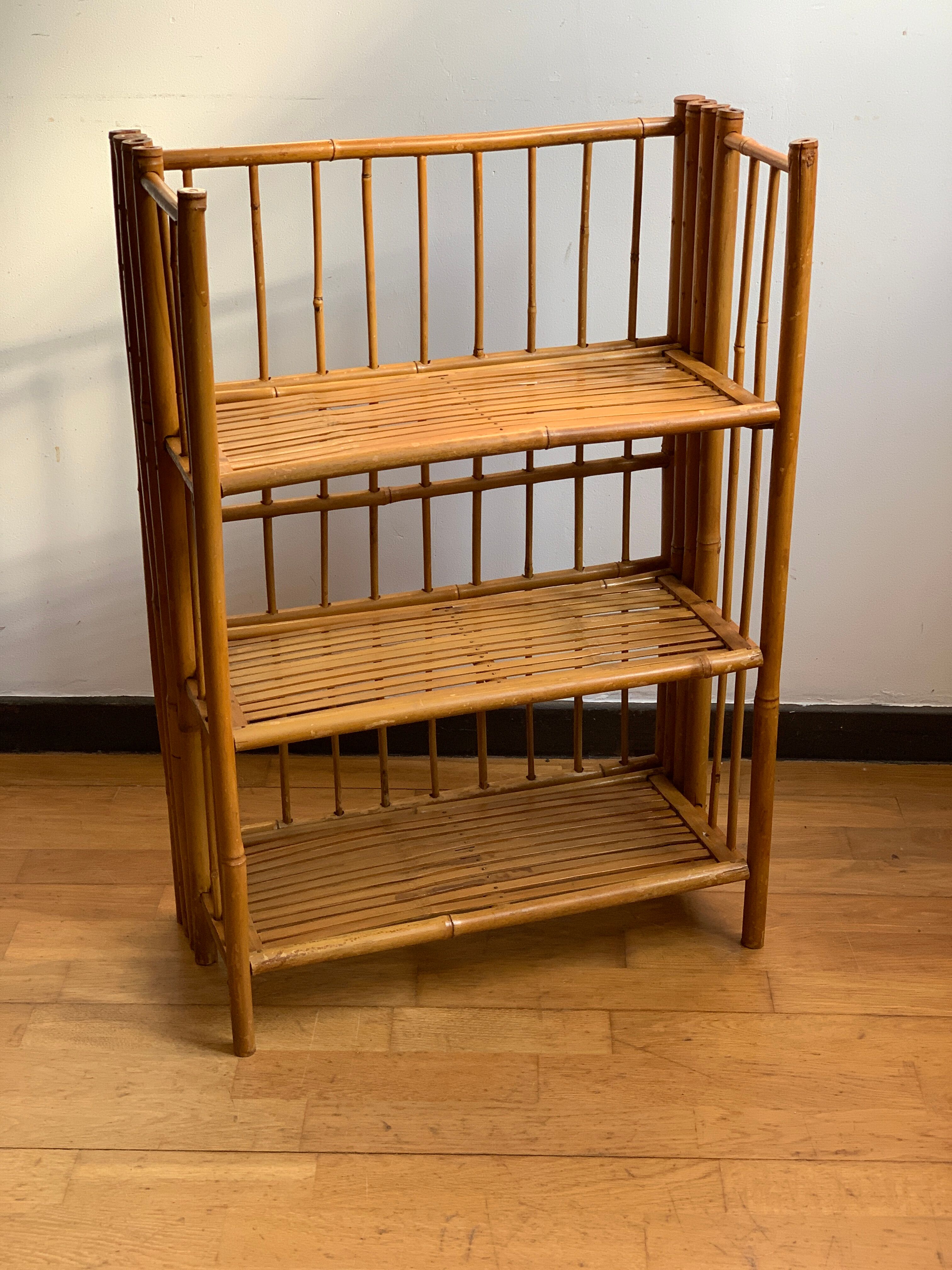 Folding bamboo shelf