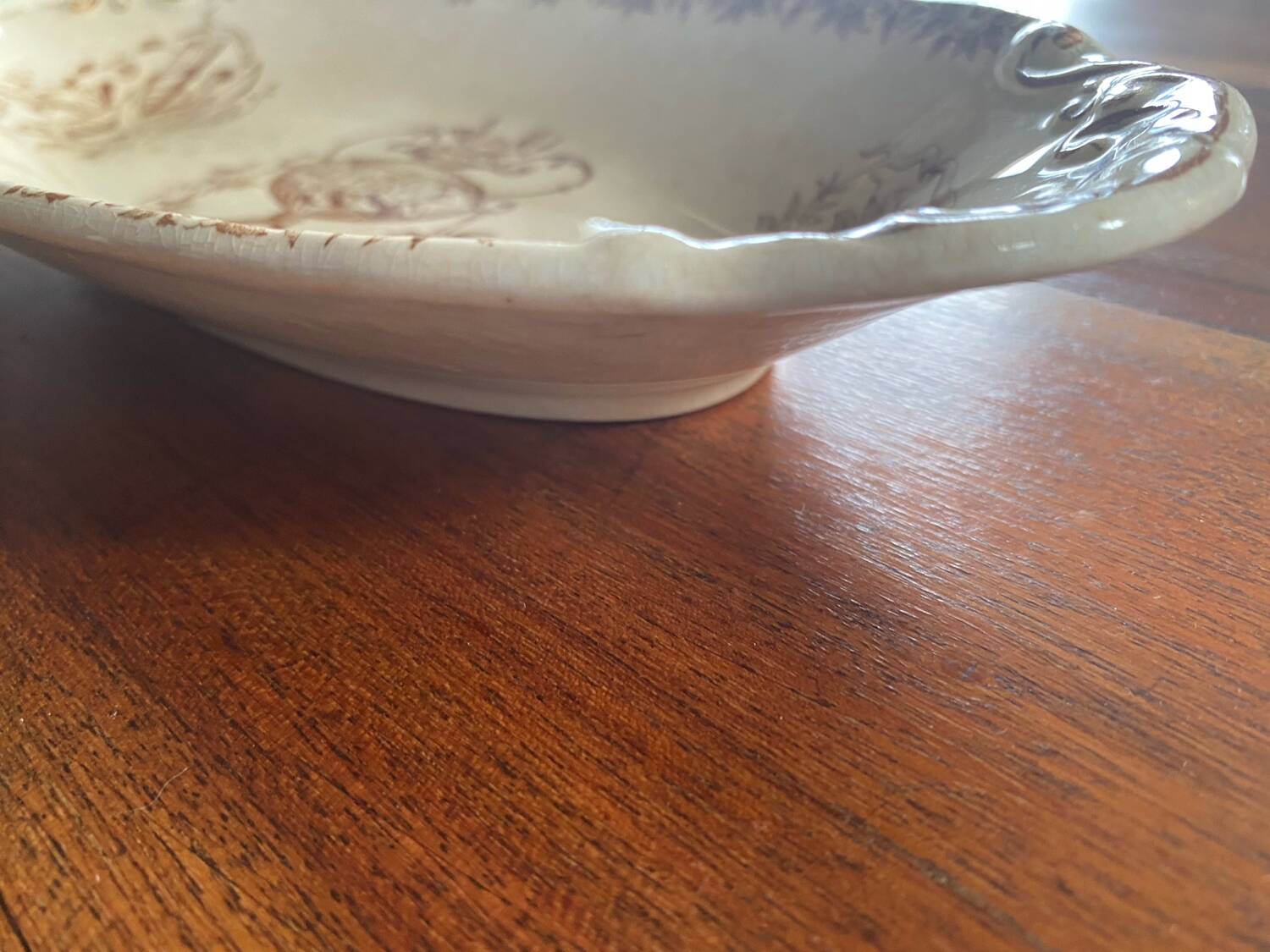 1 iron clay dish HB Choisy le Roi sepia color