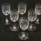 6 old glasses with engraved baccarat crystal wine stems