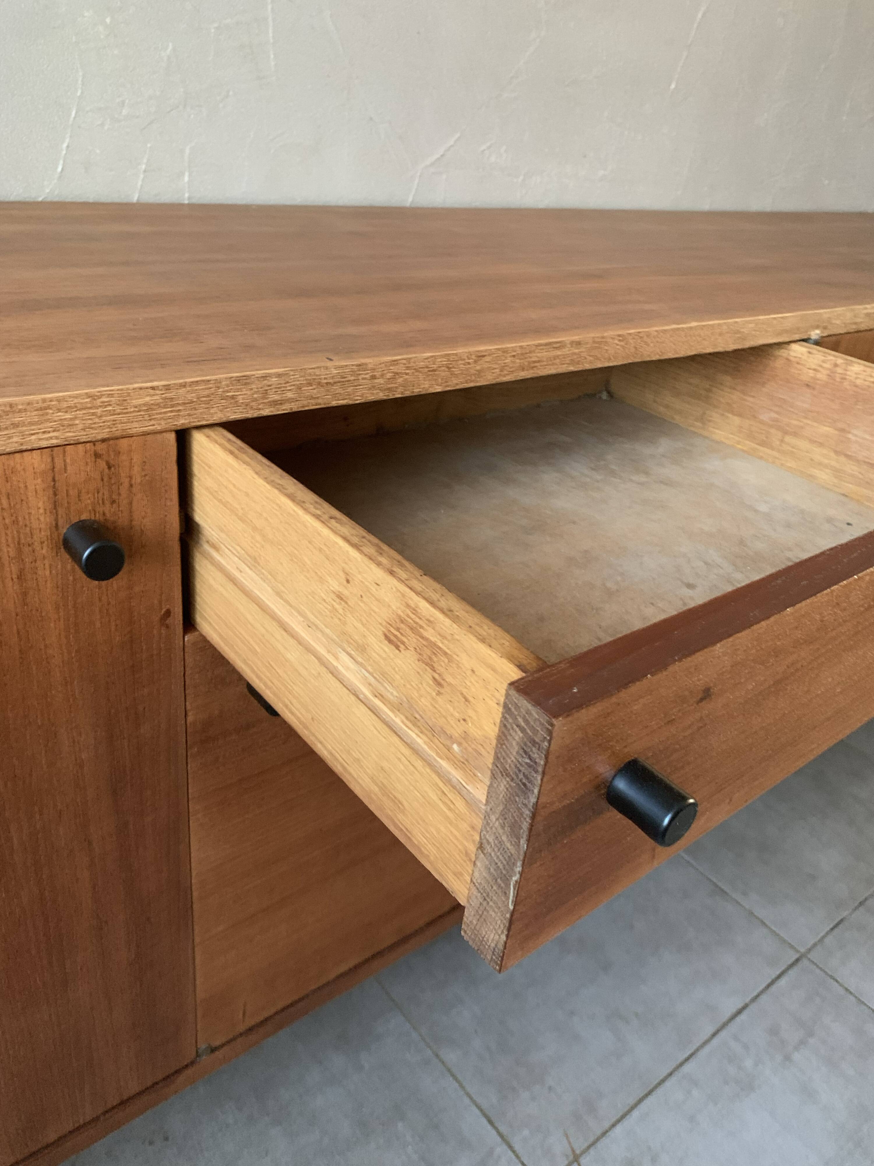 Vintage Scandinavian teak sideboard from the 60s