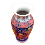 Baluster vase Polychrome ceramic Floral decoration