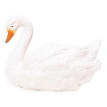Antique Capodimonte Ceramic Swan jardiniere 1880