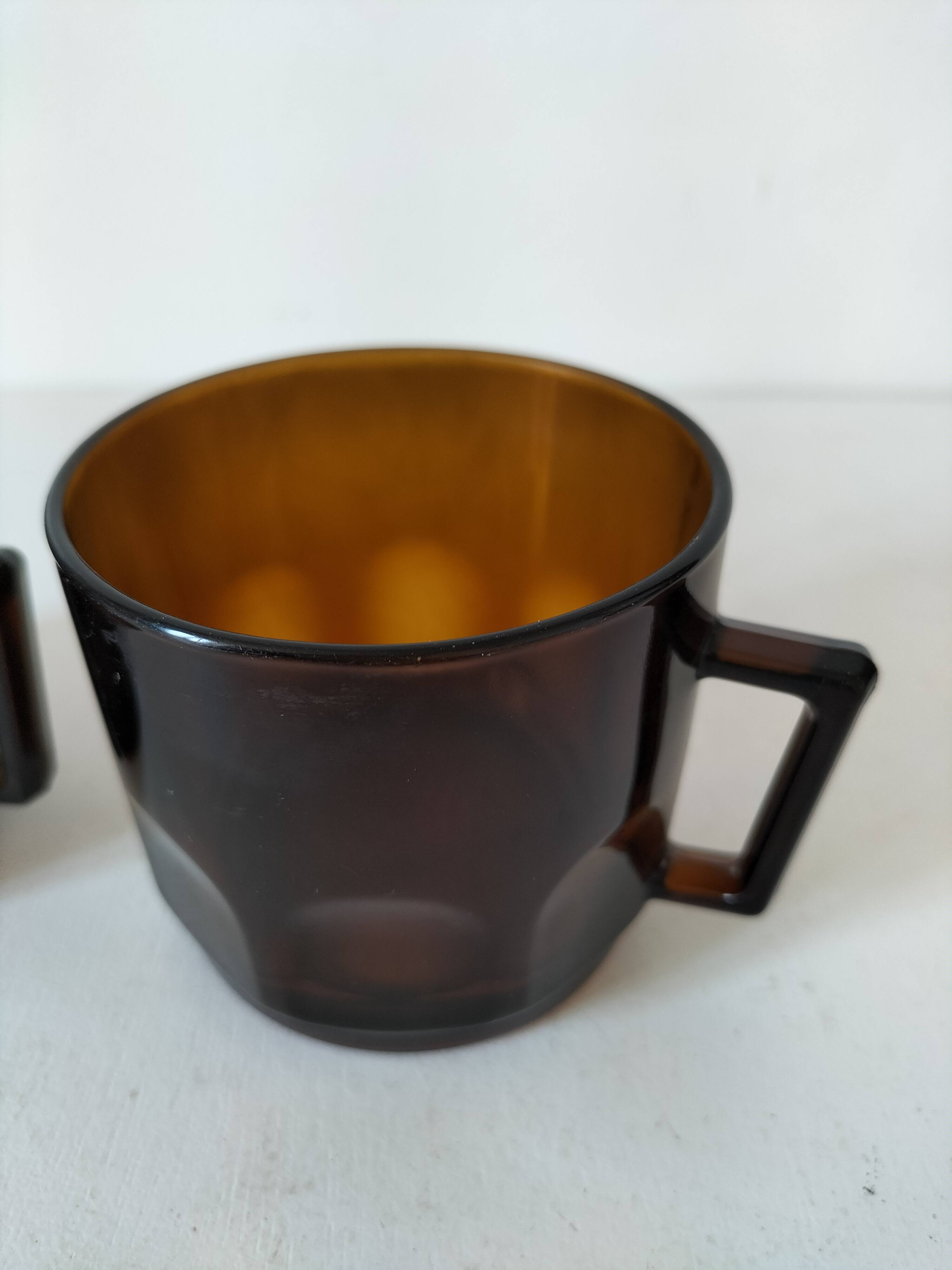 Set of 2 vintage pressed glass cups